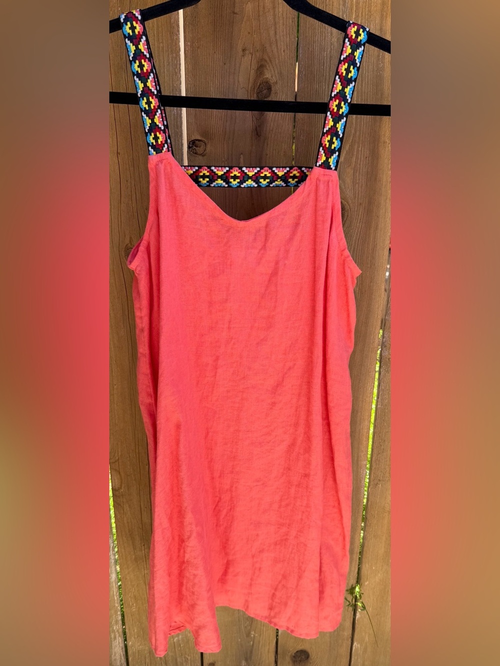 Cynthia Rowley Coral Linen mini dress size small